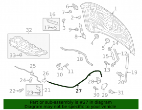 Rear Hood Release Cable for Audi A6 C7 12-18