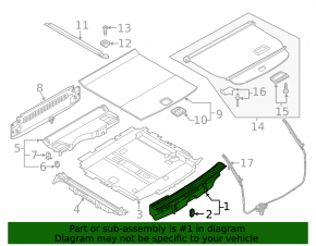 Black trunk opening trim for the Audi Q8 19-25