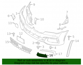 Front bumper lower grille right BMW 7 G11 G12 16-19 M-Sport