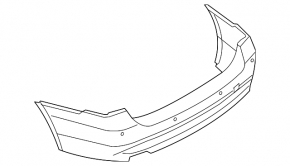 Bare rear bumper for BMW 4 Series F32/33-15 14-16 Convertible, Coupe, for parking sensors, without molding