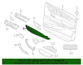 Door trim molding card rear left BMW X5 F15 14-18 chrome, with handle, dark wood, minor scratches