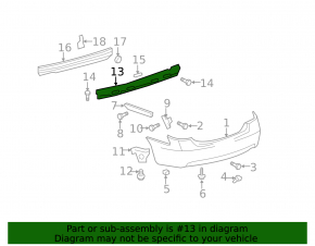 Toyota Camry V40 rear bumper absorber, plastic