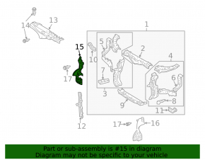 Right radiator deflector for Lexus RX400h 06-08