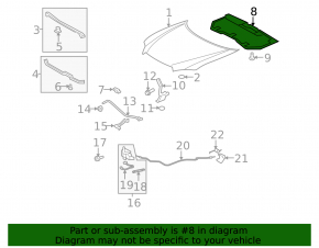 Toyota Highlander 08-13 Hood Insulation