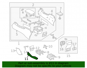 Lexus NX200t NX300h 15-17 black leather center console trim, upper left side
