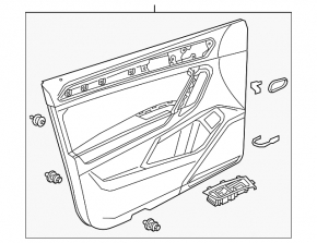 Door trim card front right VW Tiguan 18-19 black-gray