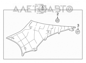 Left rear pillar trim for Toyota Camry v70 18-24 gray