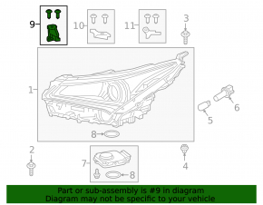 Upper left right headlight mount for Lexus NX 15-21