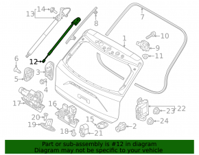 Shock absorber trunk door left Kia Niro 23-