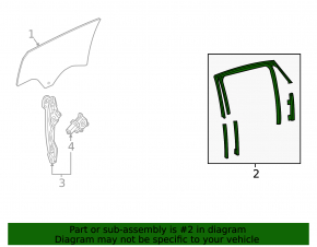 Rear right window seal for Chevrolet Malibu 16-23 (without molding)