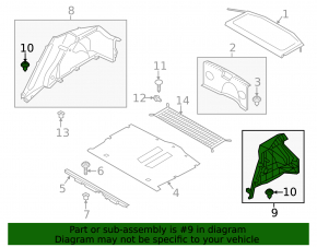 Left arch trim Hyundai Veloster 12-17 for subwoofer