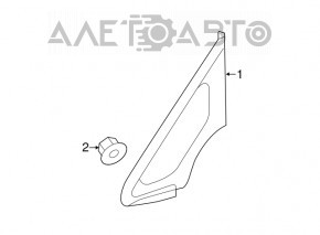 Window blind glass front left Kia Forte 4d 14-18 black