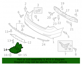 Rear bumper guard left Hyundai Sonata 15-17