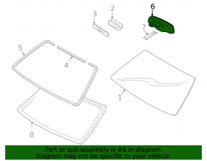 Empty interior mirror for Toyota Highlander 2014-2016