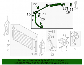 Air conditioner heater-condenser tube for a 16-17 Hyundai Sonata hybrid