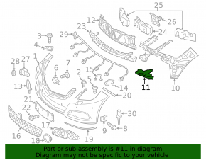 Front bumper mount, left lower, Mercedes E-class W212 10-13