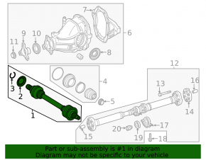 Drive axle rear left Mercedes GLC 16-22 AWD