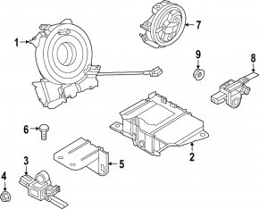 SRS airbag module, airbag computer, Nissan Ariya 23-25, 66 kW, Standard range