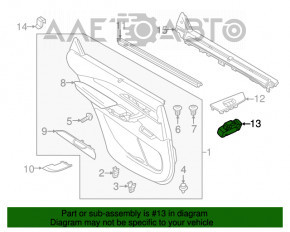 Rear left window lift control Mazda CX-9 16-