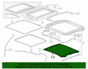 Sunroof curtain Chevrolet Impala 14-20