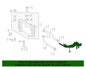 Mitsubishi Eclipse Cross 18-20 automatic transmission cooling pipes in assembly