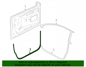 Front left door seal VW CC 08-17