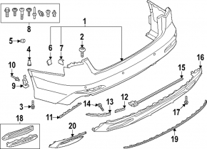 Right rear bumper mount for Audi A6 C8 19-25