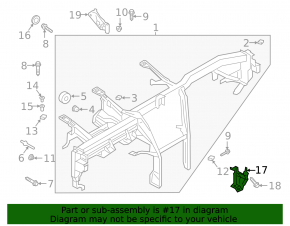 Driver's left knee airbag bracket for the Audi E-Tron 19-23