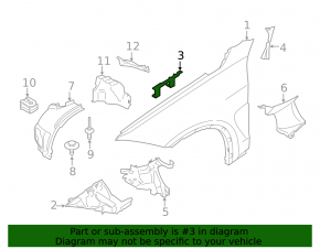 Wing bracket central right BMW X5 F15 14-18