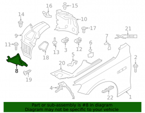 Front left fender liner for BMW 5 GT F07 10-17