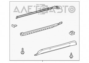 Rear bumper lip central Lexus RX450h 20-22 silver, for foot sensor for opening the trunk door