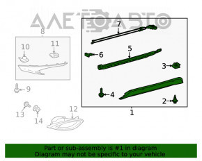 Rear Bumper Lip Central Lexus RX350 20-22