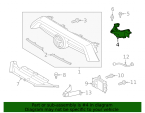 Front bumper bracket central Toyota 4Runner 20-24