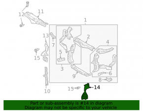Radiator deflector left Lexus RX300 RX330 RX350 04-09