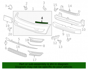 Front bumper mount under headlight right VW Passat b7 12-15 USA