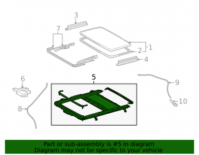 Sunroof mechanism Lexus RX350 RX450h 10-15