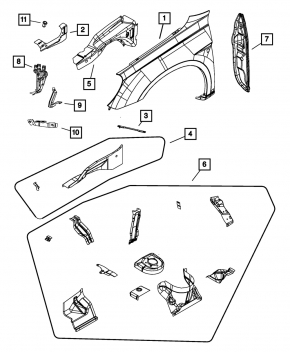 Left wing bracket Chrysler 200 11-14