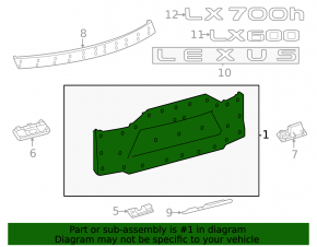 Lexus LX 22-26 black lower trunk trim 202