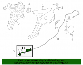 Gas tank and trunk release handle Kia Forte 19-24