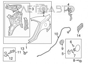 Gas tank and trunk release handle Kia Forte 19-24