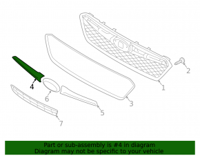 Right radiator grille molding Subaru Impreza 17-19 GK chrome