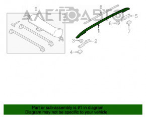 Roof rail longitudinal right Porsche Cayenne 958 11-14 black