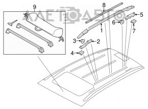 Roof rail longitudinal right Porsche Cayenne 958 11-14 black