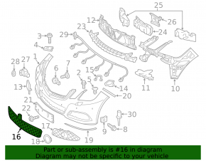 Mercedes W212 13-13 avantgarde front bumper lower grille center