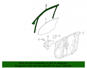 Front right door glass seal Mercedes GLC 16-22