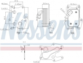 Engine oil cooler for Mercedes C-class W205 300/350e 15-18 hybrid