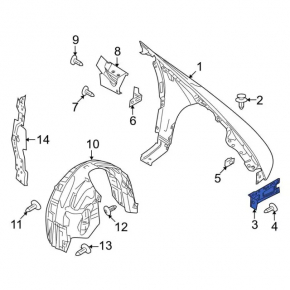 Front Right Wing Bracket Ford Flex 09-19