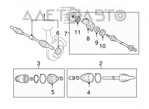 Front left half-shaft drive Mazda6 03-08