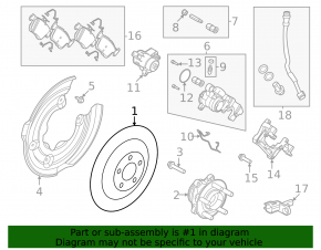 Rear left brake disc Ford Mustang Mach-E 21-23
