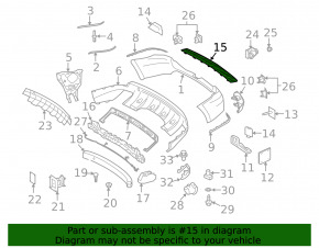 Mercedes X164 GL rear bumper upper trim